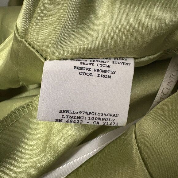 Vintage Jessica McClintock Halter Maxi Gown Green Satin Bow Semiformal Size 4 - Picture 6 of 7